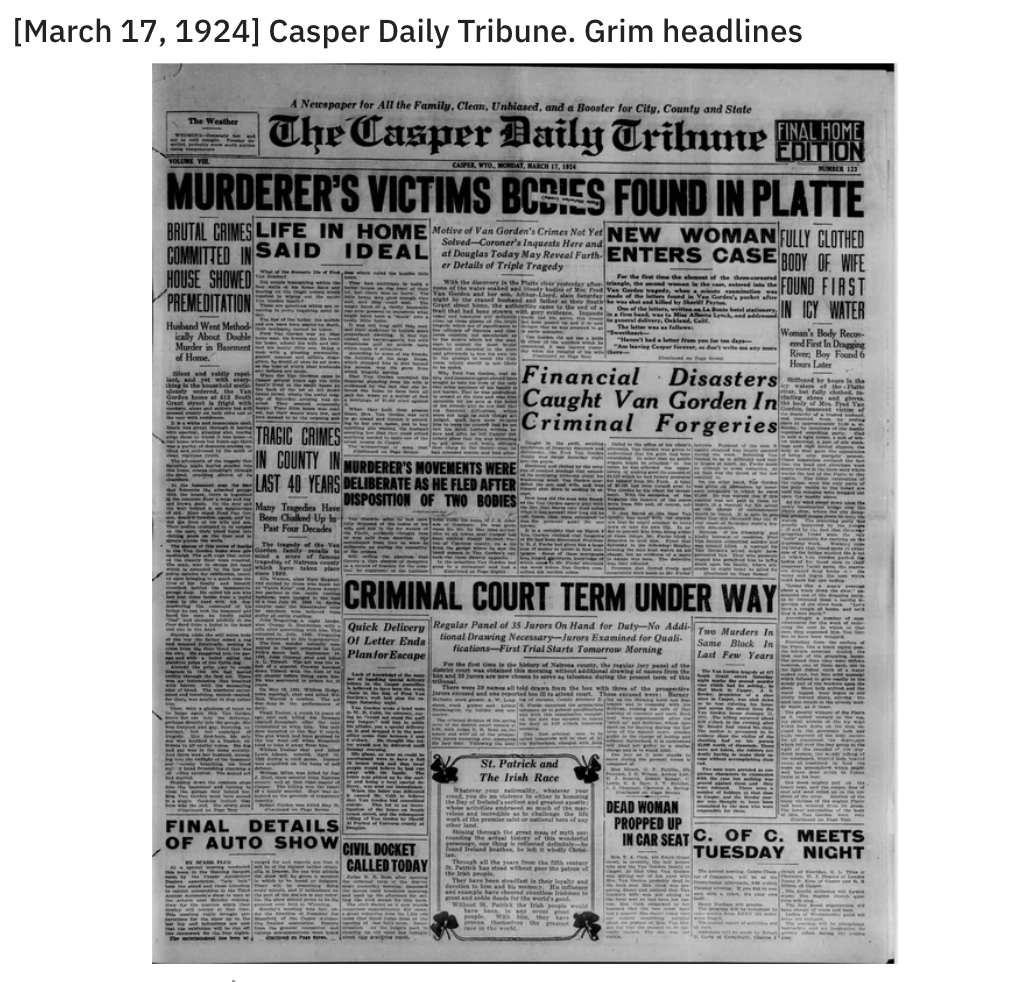 the bell faringdon - Casper Daily Tribune. Grim headlines Chabad, and Bter for City County and Sale The Casper Daily Tribune Edition Murderer'S Victims Bcdies Found In Platte Brutal Crimes Life In Home Committed Said Ideal House Showed Premeditation Tragi